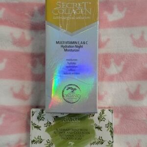 Multivitamin E, A & C Night Moisturizer And Rosemary Mint Soap Secret Collagen
